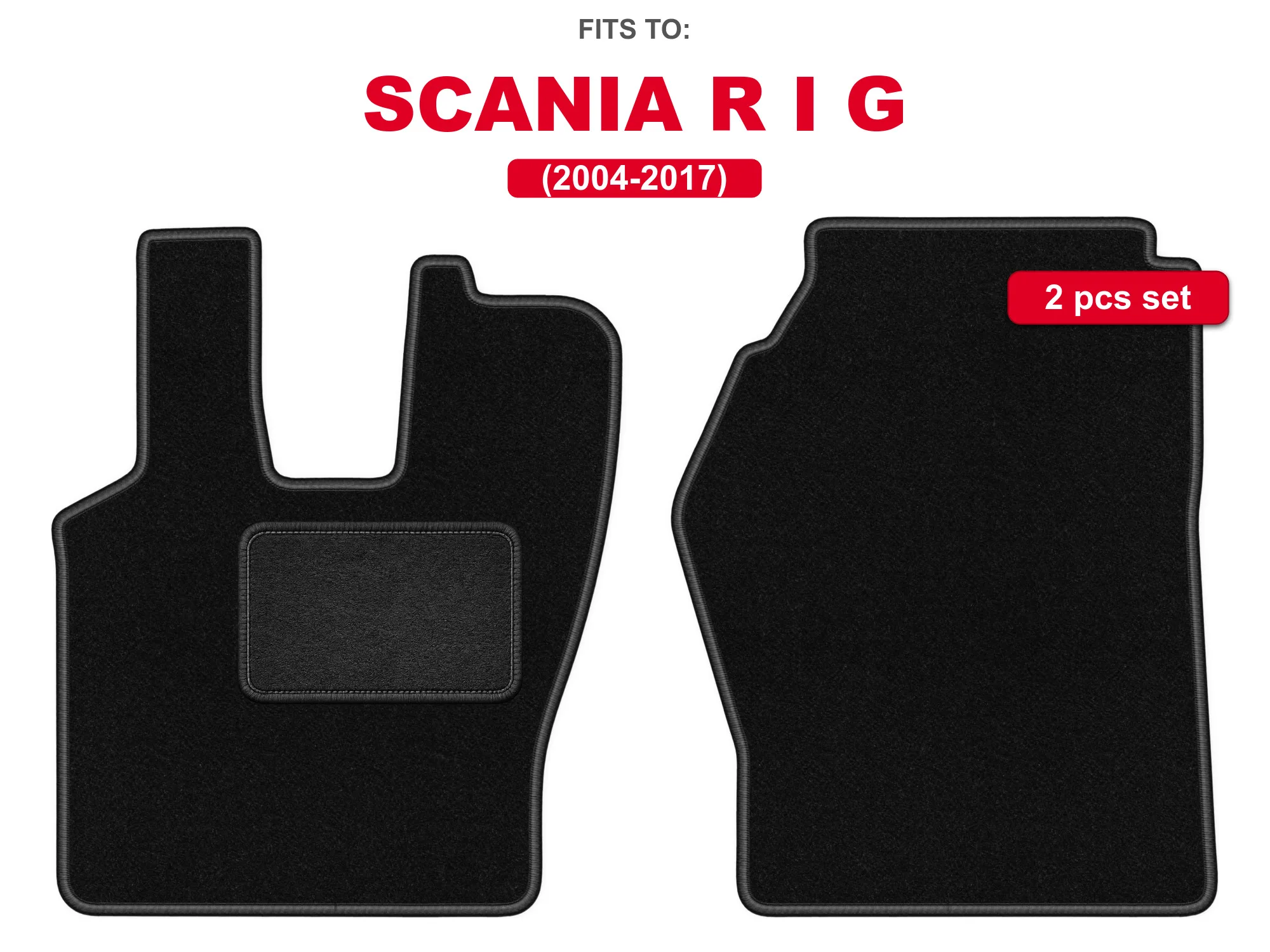 Auto velour matten voor: Scania R en G 2004-2017 vrachtwagen, zwarte auto, bijpassende automattenset