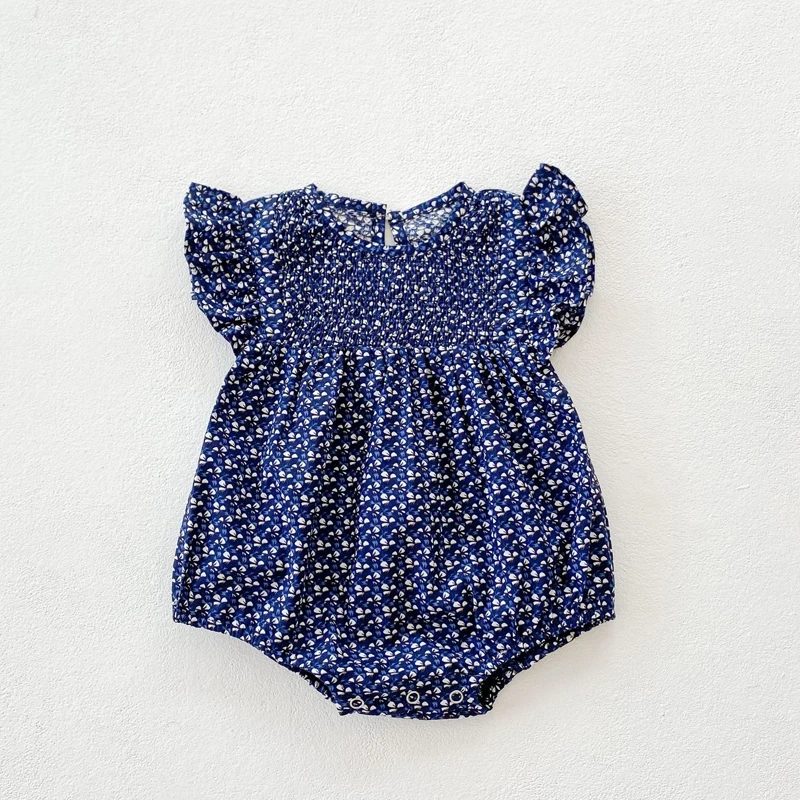 Summer New Product 0-2 Year Old Baby Clothing Girl Baby Dot Flying Sleeves Sweetheart Cute Polka Dot Jumpsuit