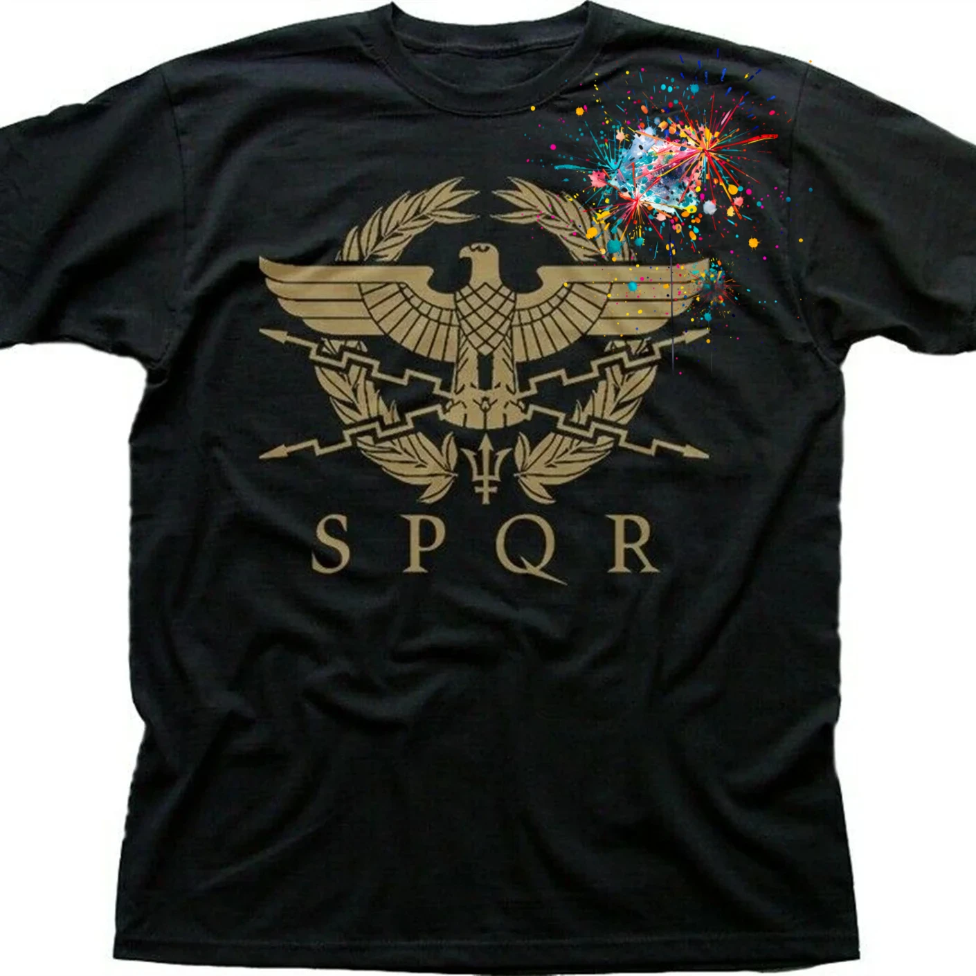 SPQR-Camiseta con estampado del ejército del águila dorada Imperial de gladiador romano, camisetas informales 100% de algodón para hombre, Top holgado de talla S-3XL
