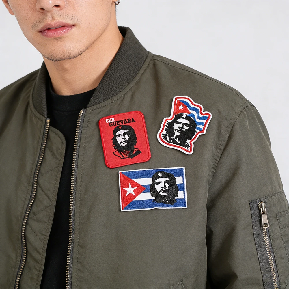 Che Guevara Cuba Theme Embroidered Patches Set Iron on for Clothing Jacket Backpack Decor Applique Supply Wholesale