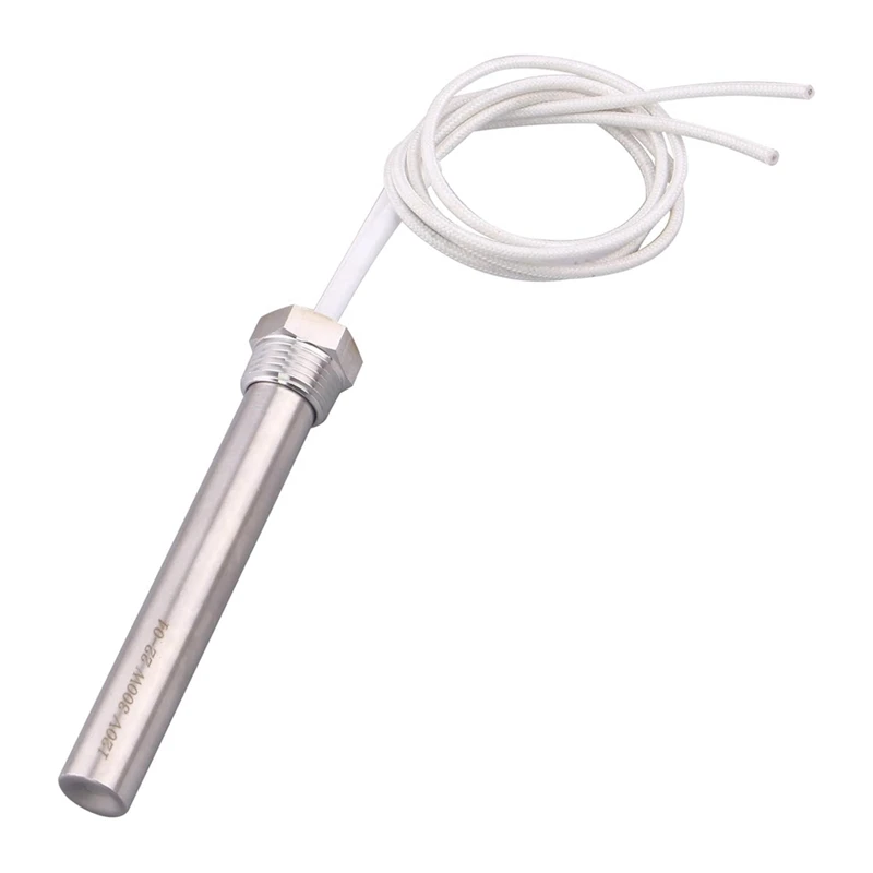 Immersion Heater 120V 300W, 1/2In Threaded Hot Rod Heating  For Use In Chemical Equipment And Other Applications