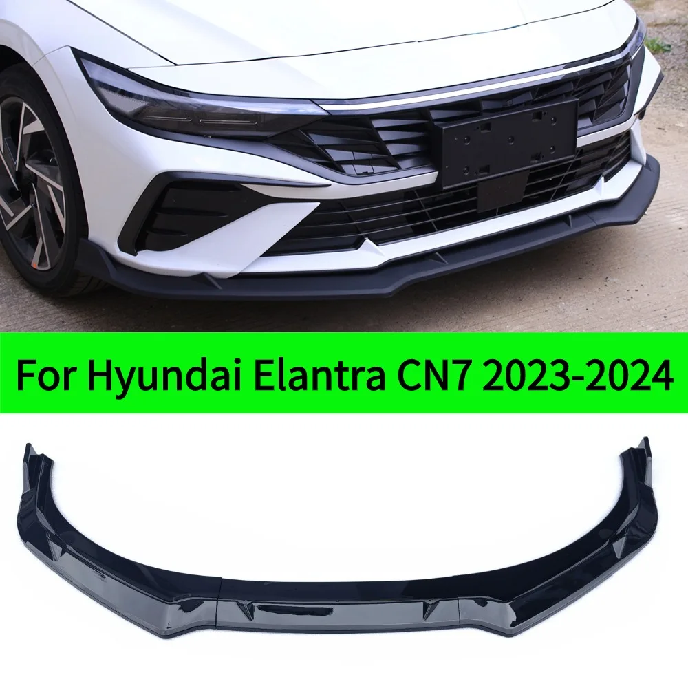 For Hyundai Elantra CN7 New 2023 2024  Front Bumper Lip Splitter Chin Guard Accessories Styling Tuning For Diffuser Detachable B
