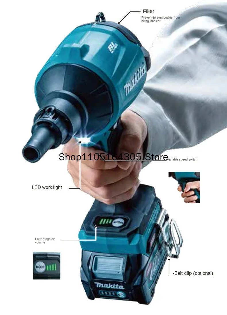 ماكيتا DAS180 مثقاب 18 فولت فرشاة قابلة للشحن مجمع الغبار الهواء تنظيف تهب بطارية ليثيوم لاسلكية نفخ