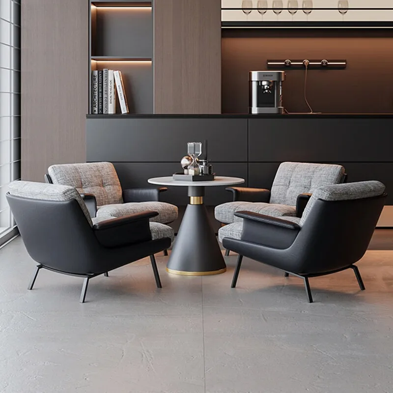 Italian-style Minimalist Daiki Fabric Sofa Chair Set-Light-Luxury Customizable Home Furniture for Hotel Reception Waiting Lounge