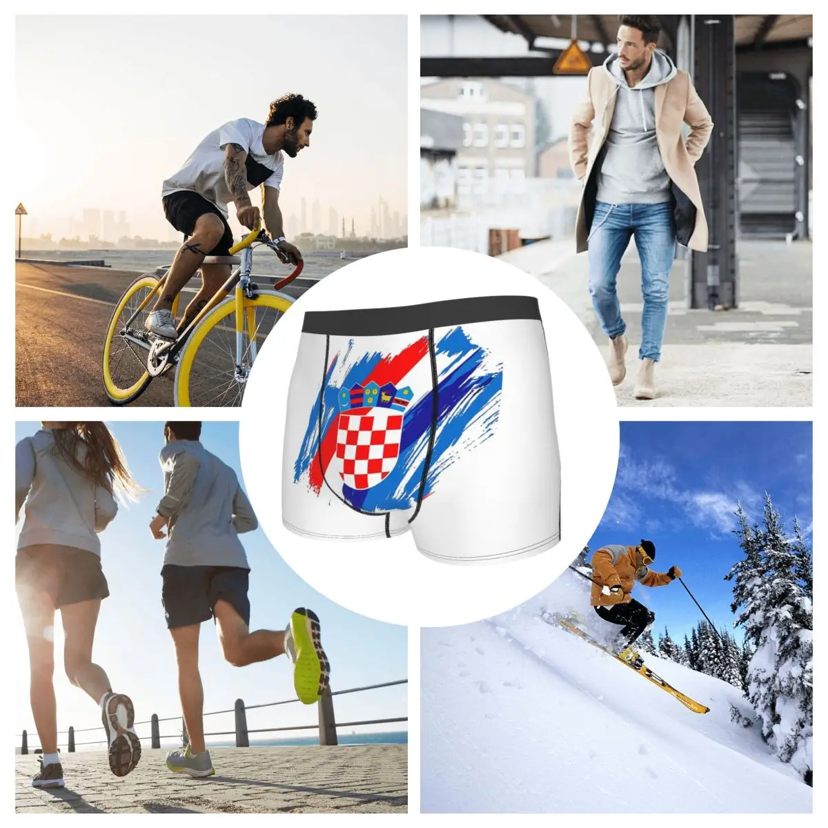 الملاكم السراويل السراويل كرواتيا كرة القدم العلم سراويل الرجال ملابس داخلية مريحة ل أوم رجل صديقها هدية