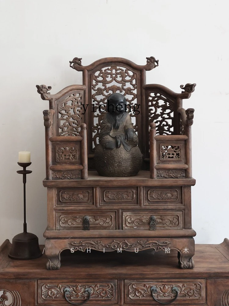 

GZ Buddhist Altar Solid Wood Offering Table Antique Style Old Object Buddha Altar