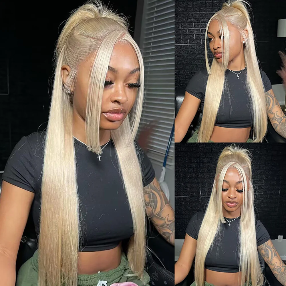 13x4 13x6 360 HD Transparent 613 Honey Blonde Color Lace Front Human Hair Wigs for Women Raw Brazilian Straight Lace Frontal Wig