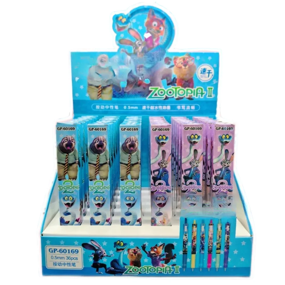 Disney Zootopia2 Cartoon Fox Nick Rabbit Judy Blind Box Surprise Gel Pen Press Student Teacher Writes Smooth For Kids Stationery