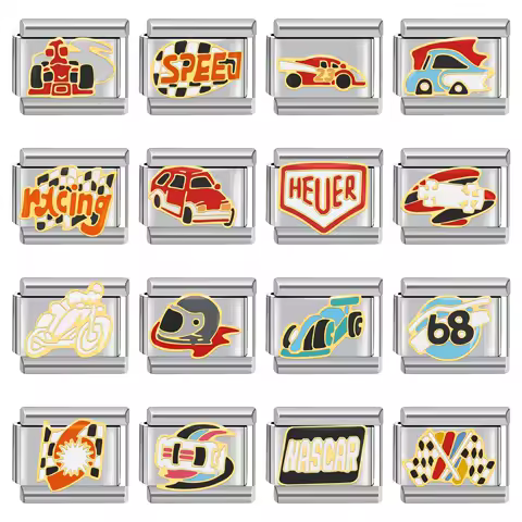 Fashions New Italian Charm Store Italian Charm Bracelet 9mm Diy Race Car Jewelry