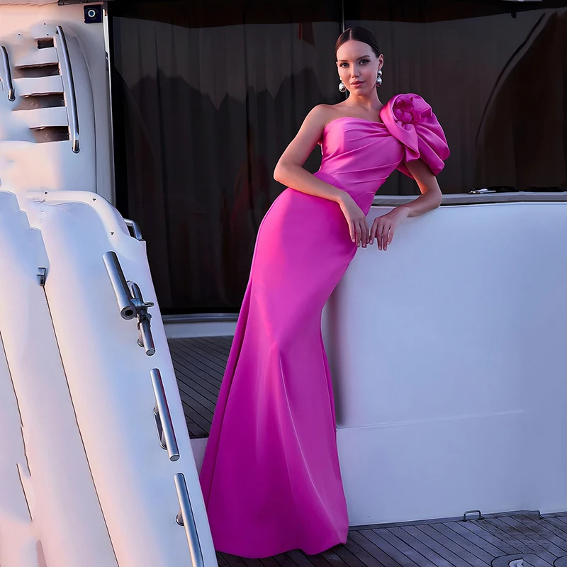 

Thinyfull Formal Mermaid Prom Evening Dresses One Shoulder Party Dress 2025 Cocktail Prom Gowns vestidos de fiesta Customized