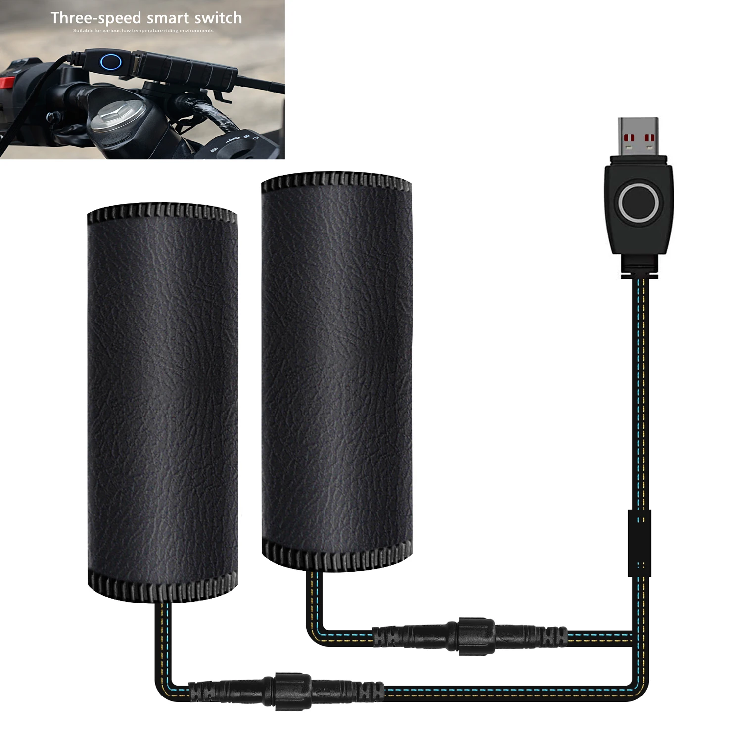 

Motorcycle Heated Grips Pads 5V E-bike Hot Handle Cover Kit ATV Electric Heating Handlebar Warmer Smart Waterproof Switch