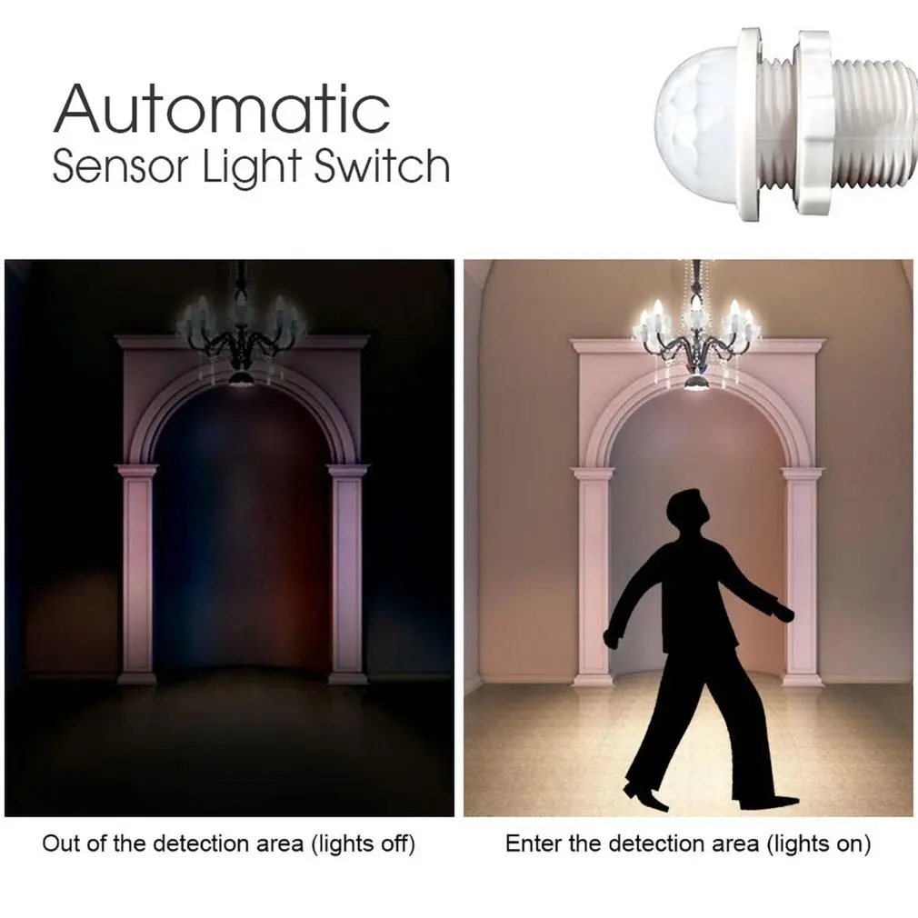 110v 220v interruptor de luz sensor detector interruptor inteligente led infravermelho sensor automático interruptor de luz em fora da lâmpada da noite