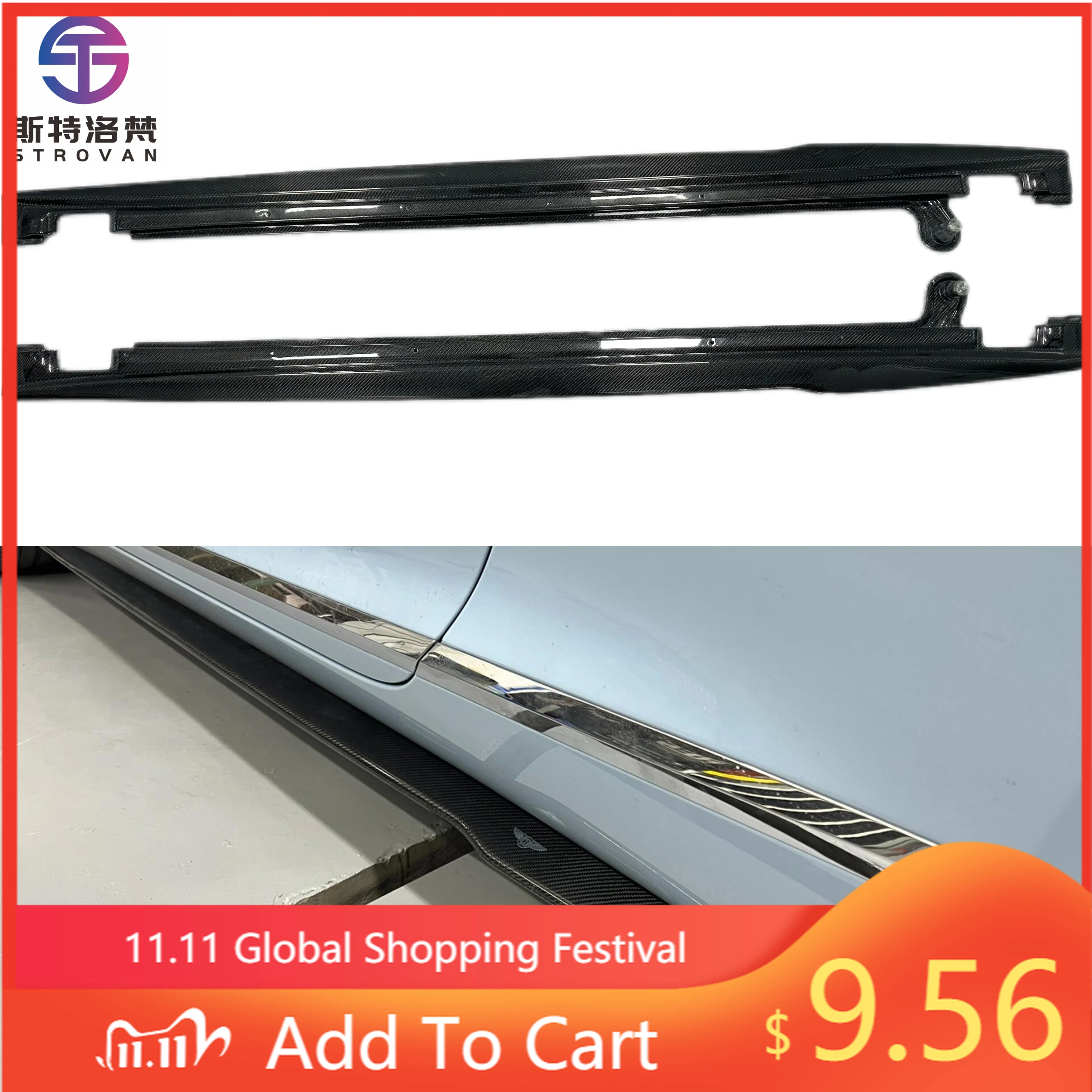 

Deren High QualityFor Bentleys Continental GT Upgrade W12 Model Carbon Fiber Body Kit Side Skirt Lip Panel Protector