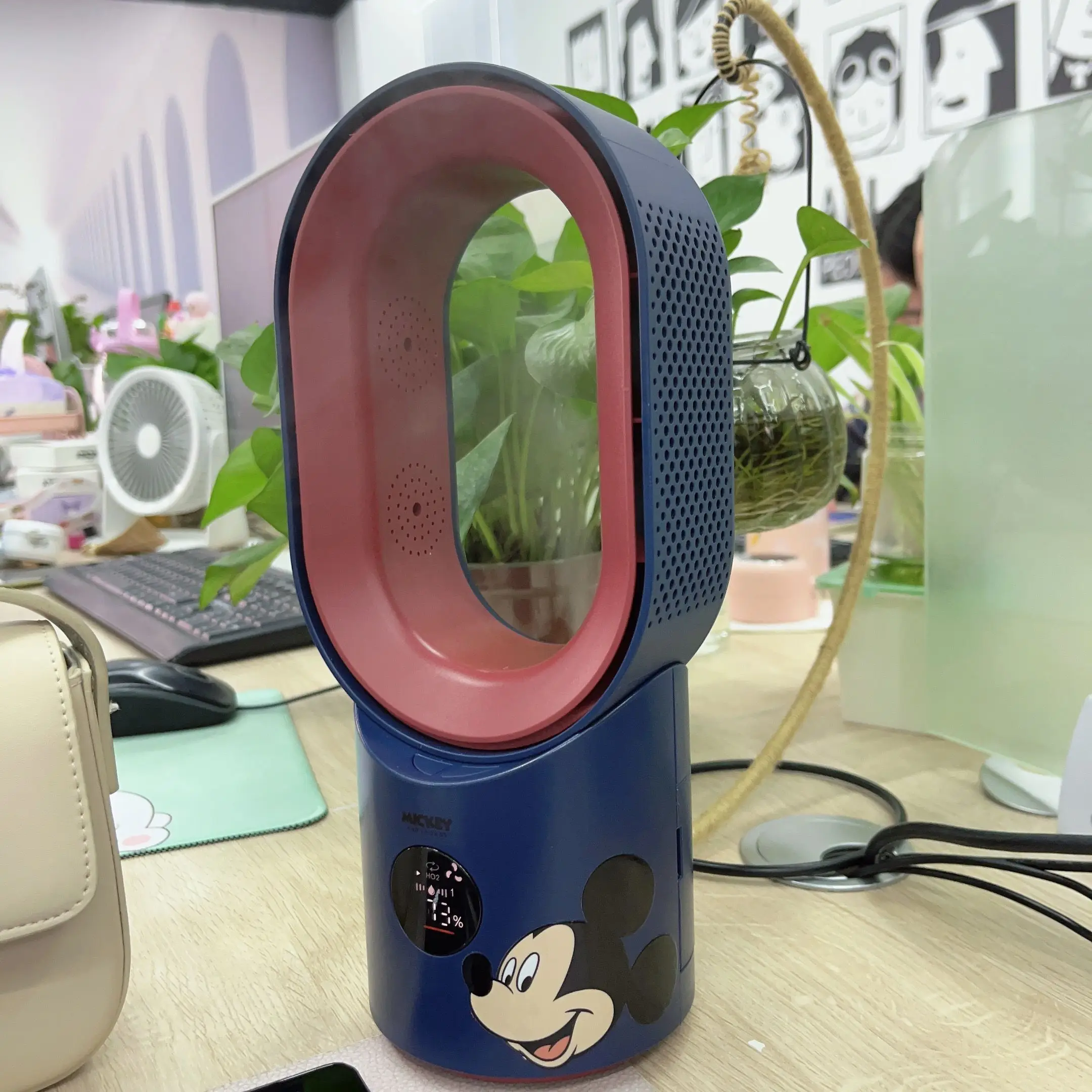 Disney Cartoon Electric Fan Lotso Mickey Minnie Mini Student Bed Desktop Home Desktop Pluggable Silent Usb Dormitory Small Fan