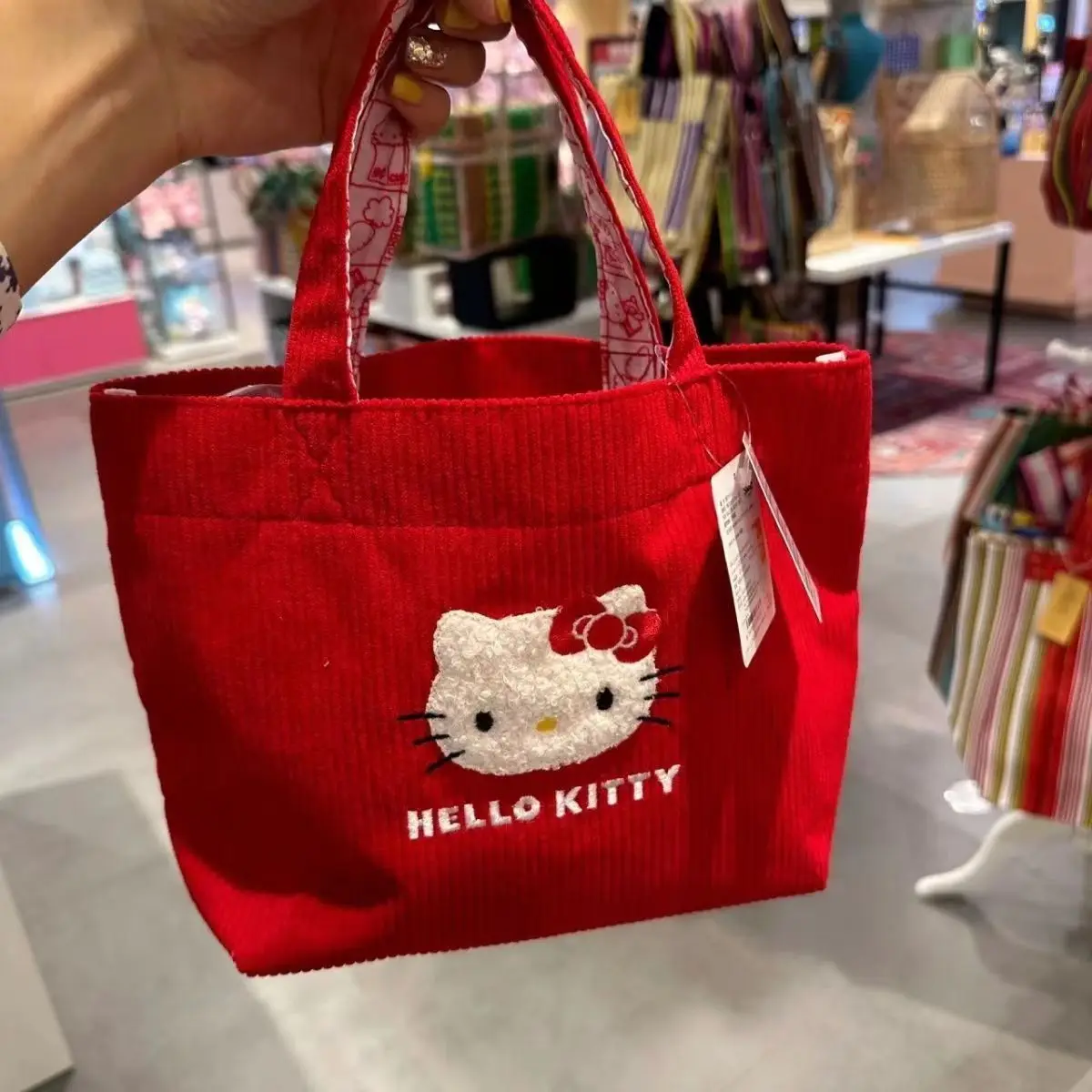

Sanrio, Hello Kitty Красный Симпатичный мультяшный вельветовый школьный вместительный Рождественский Новогодний подарок