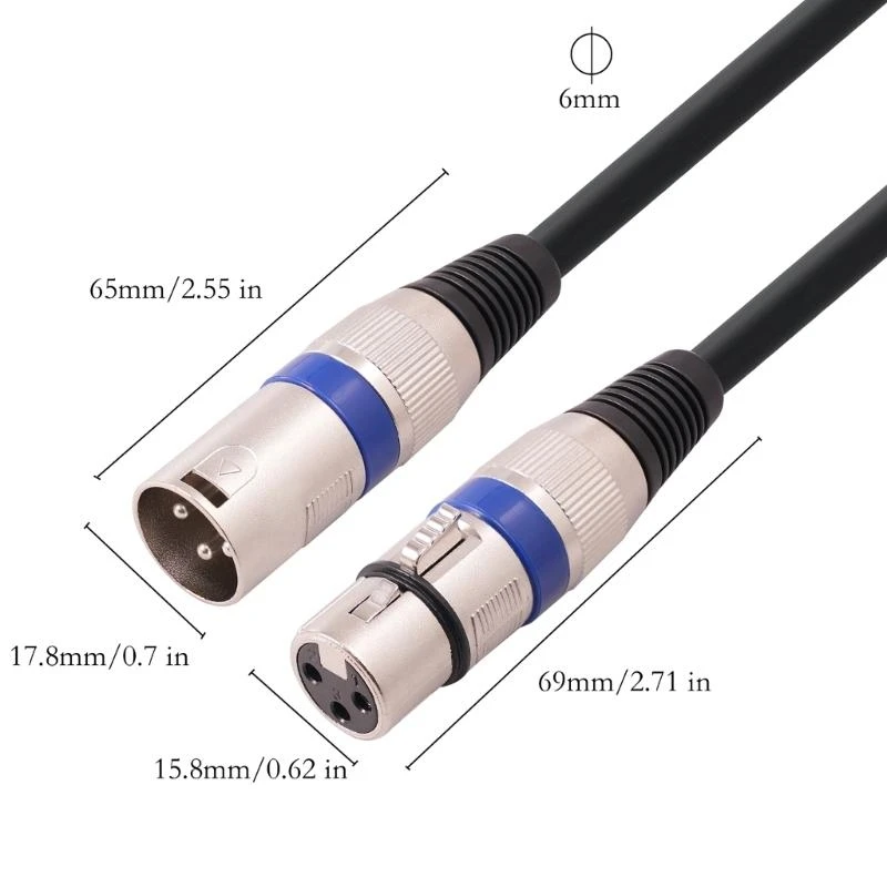

Сбалансированный микрофонный кабель 3PIN XLR «папа-мама» Кабель освещения сцены