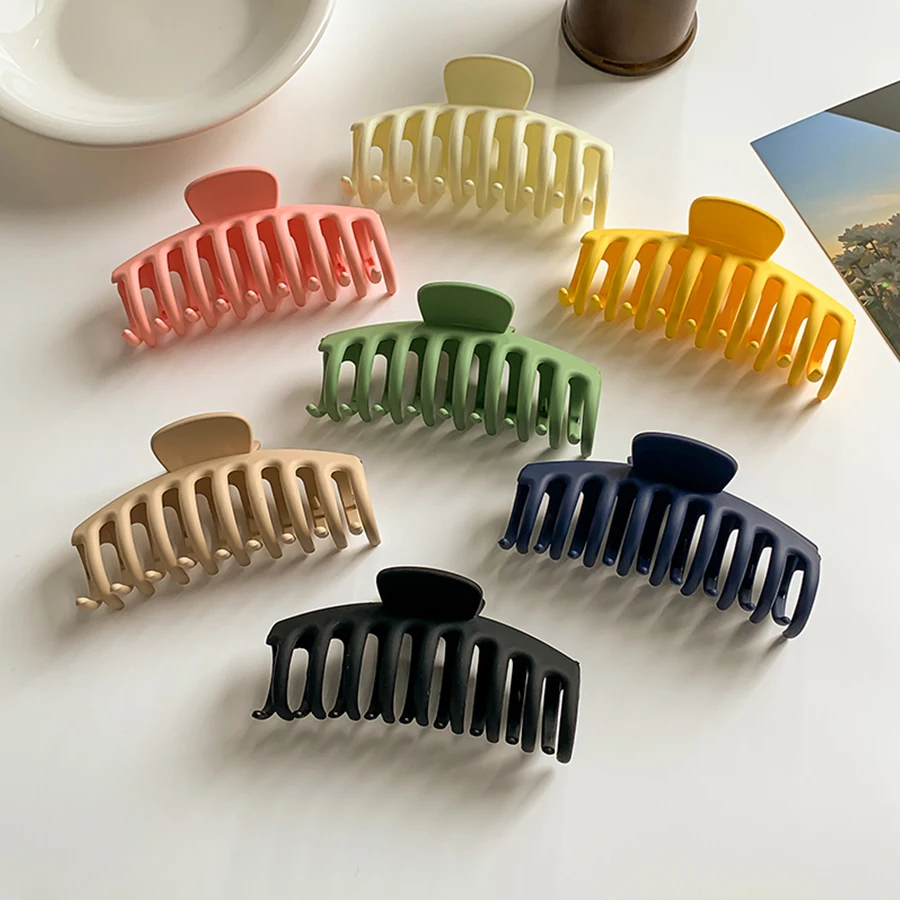 

Hair Clips for Women 4.3 Inch Large Hair Claw Clips for Women Thin Thick Curly Hair Big Matte Banana Clips Strong Hold jaw clips