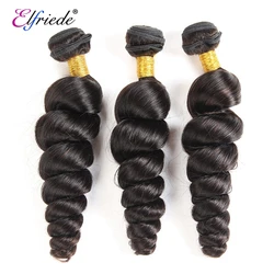 Fasci di capelli umani dell'onda sciolta nera naturale di Elfriede 100% trame di capelli umani di Remy 3/4 Pcs trame estensioni dei capelli umani brasiliani