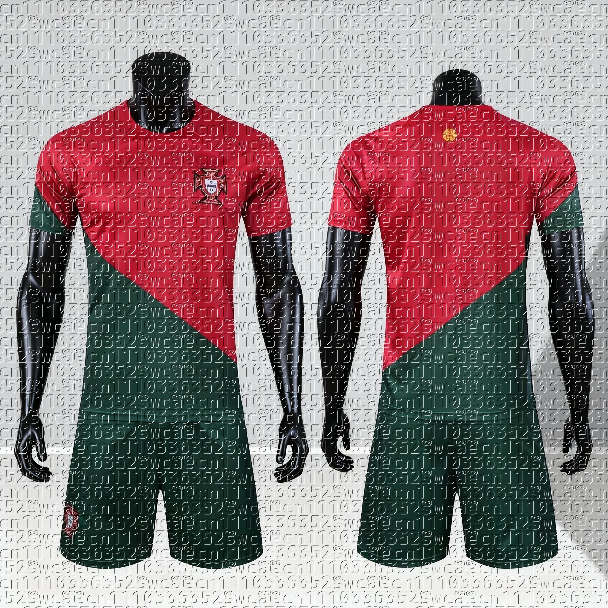 

2026 New Men's T-shirt Set Portugal Football Team Uniform Summer Training Uniform Adult Sports Top Shorts