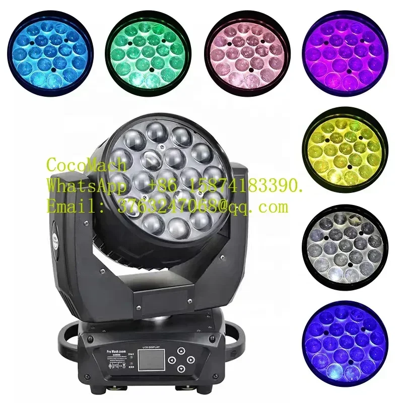 Botai 19x15W Waterproof LED Wash Zoom Moving Head Light DMX Controlled for Disco Stage DJ Bar Wedding Party Outdoor Event