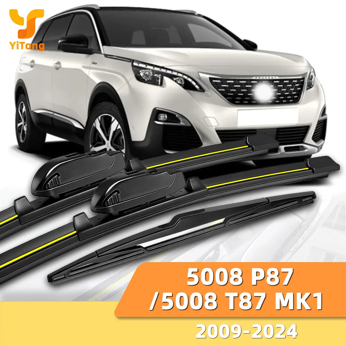 

Suitable For Peugeot 5008 P87/5008 T87 MK1 2009-2024 Front And Rear Windshield Wipers Durable Accessories For Car Windshields