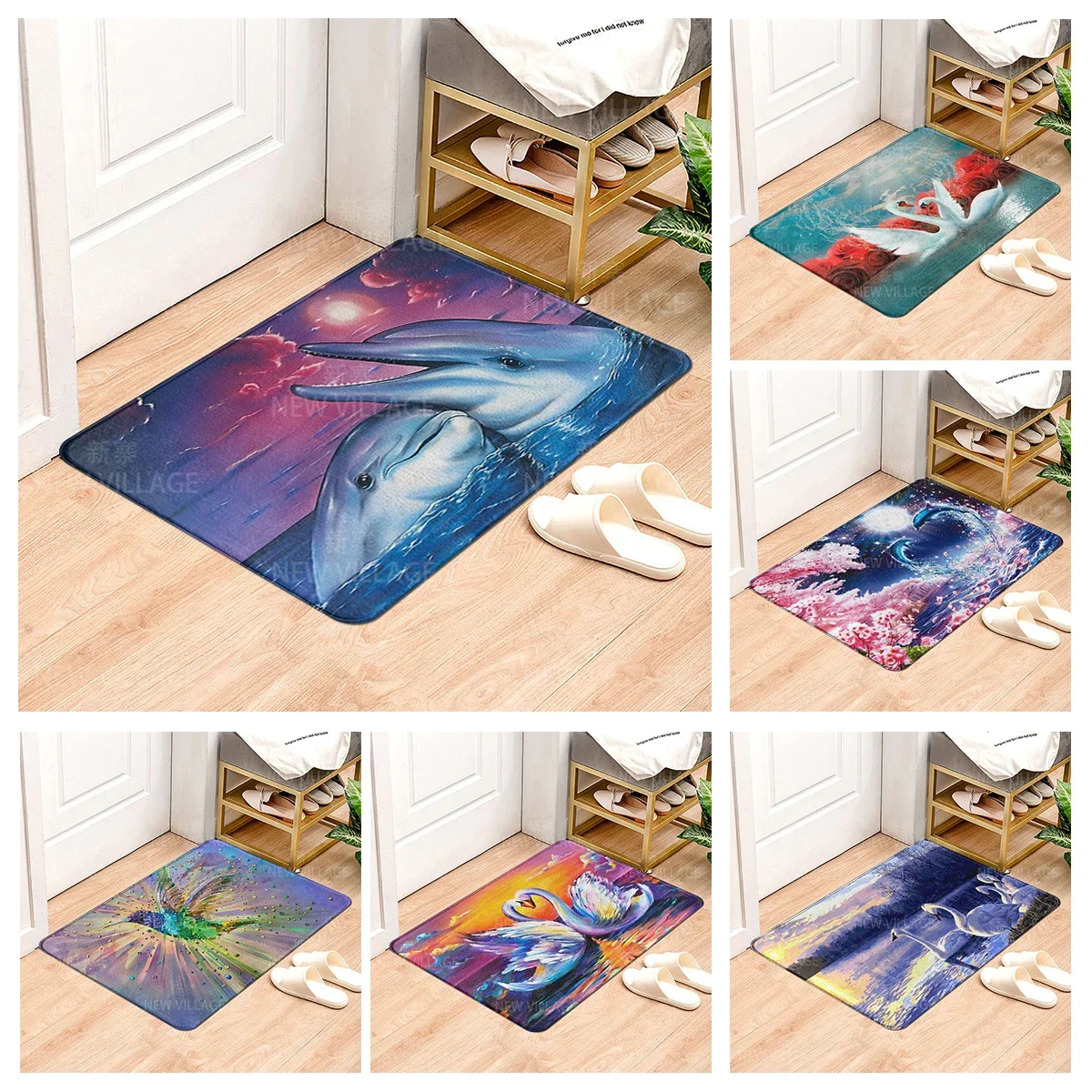 Anti-slip Bath Mat Bathroom Small Rug Shower Mat Home Decor Door Mat Kitchen Bedroom Entrance Room Mats boho abstract morandi