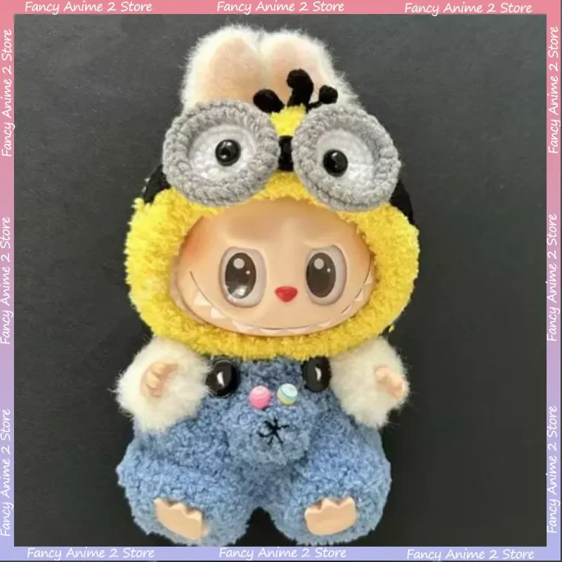 

Cartoon Minion Overalls Suit for Labubu Clothes Handmade Croche Anime Costume Cosplay Clothes for V1 V2 V3 Labubu Doll Gifts