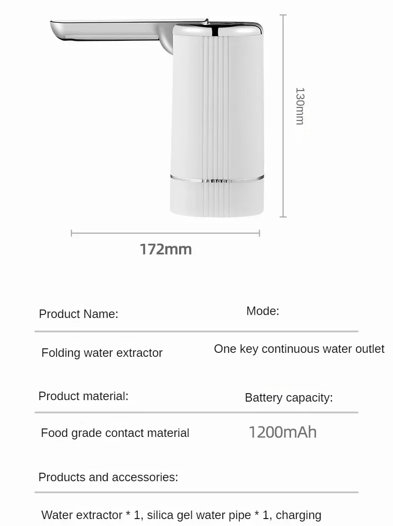 Диспенсер для воды, насос для бутылок, электрический водяной насос для универсальной бутылки, портативный диспенсер для питьевой воды с зарядкой через USB, бытовой