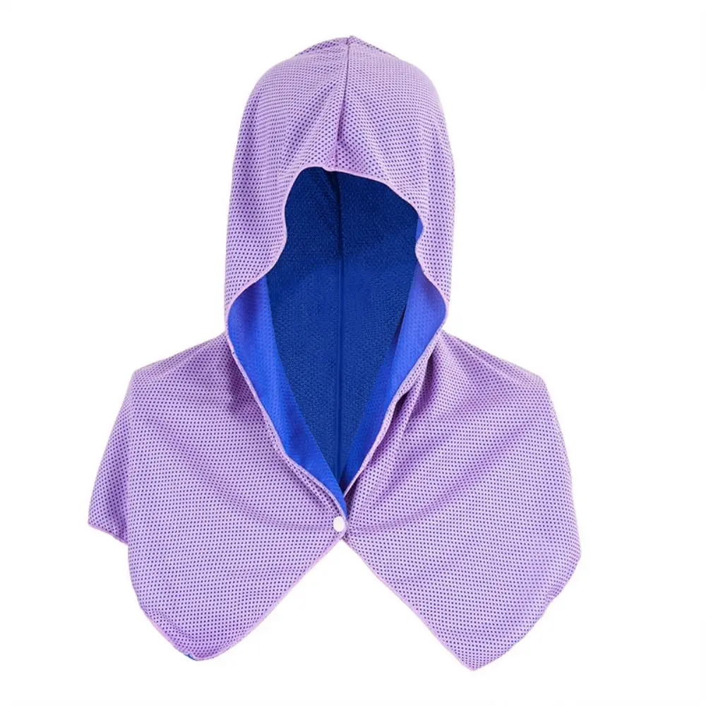 Toalha de Resfriamento Respirável, UPF50 + Proteção Do Pescoço, Hoodie Em Forma de U, Capa Facial Anti-UV De Praia, Toalha De Esportes De Seda De Gelo