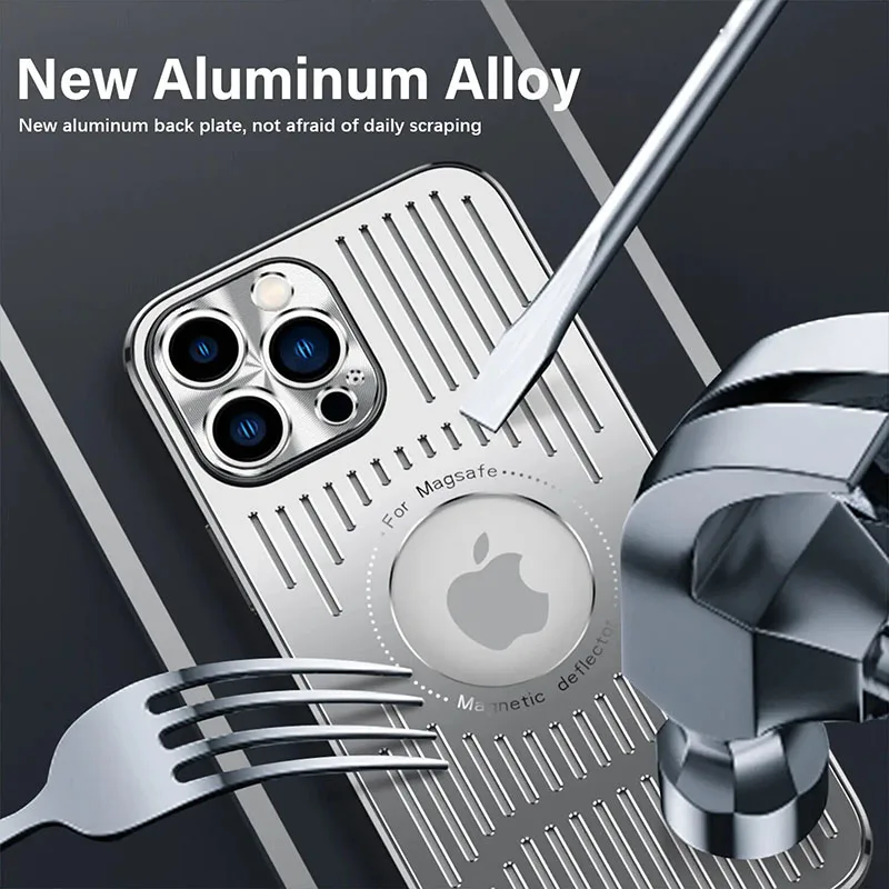 Better Heat Dissipation Aluminum Metal Phone Case For iPhone 17 16 15 Pro Max 14 13 12 Back Cover