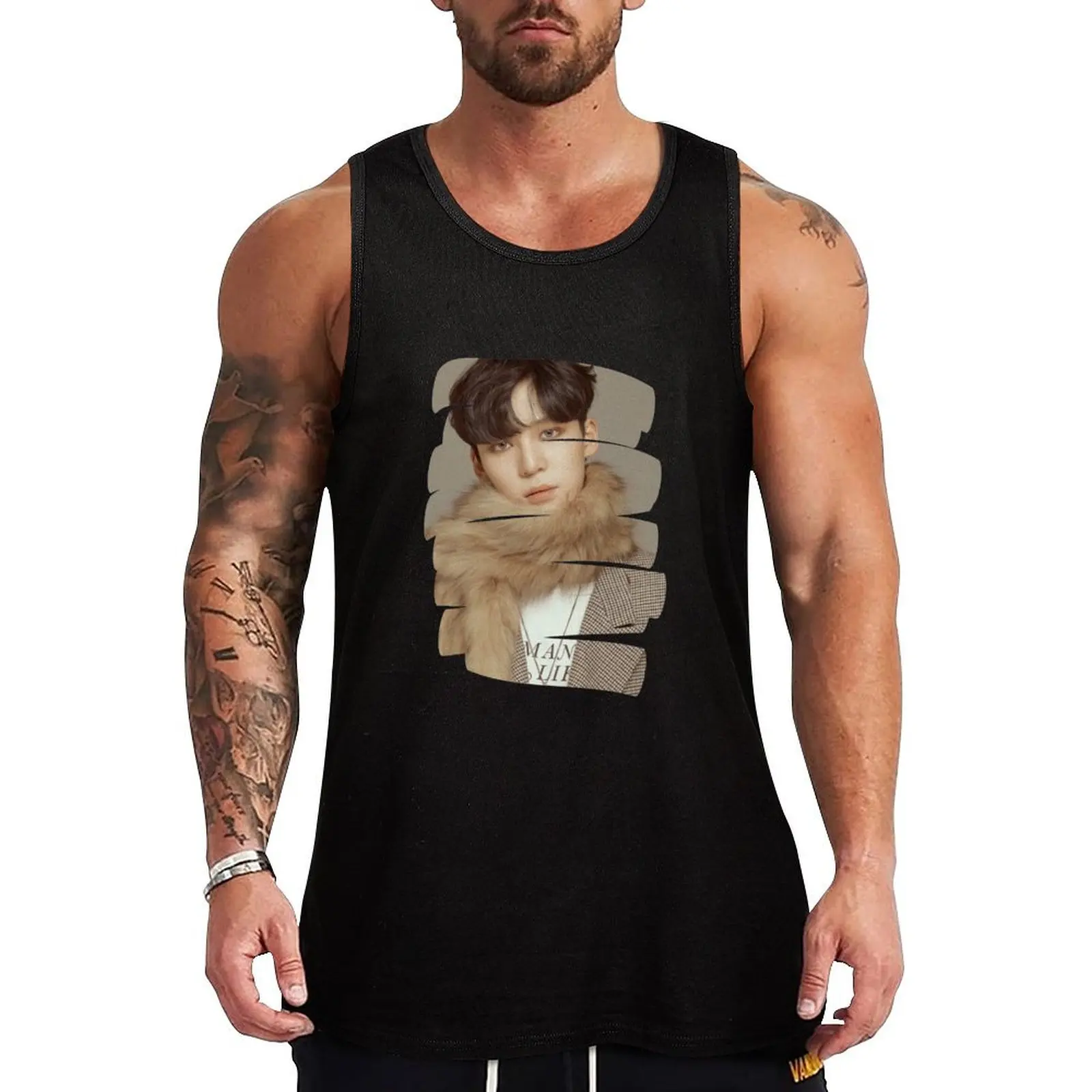 

Ateez Yunho Tank Top футболки без рукавов для мужчин без рукавов Мужские футболки футболки мужские
