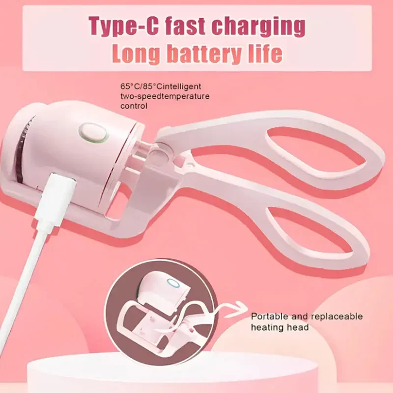 Electric Eyelash Curler USB Charging Model Fast Heating Portable Eye Lash Perm Shaping and Lasting Curling Thermal Eyelash Clip images - 6