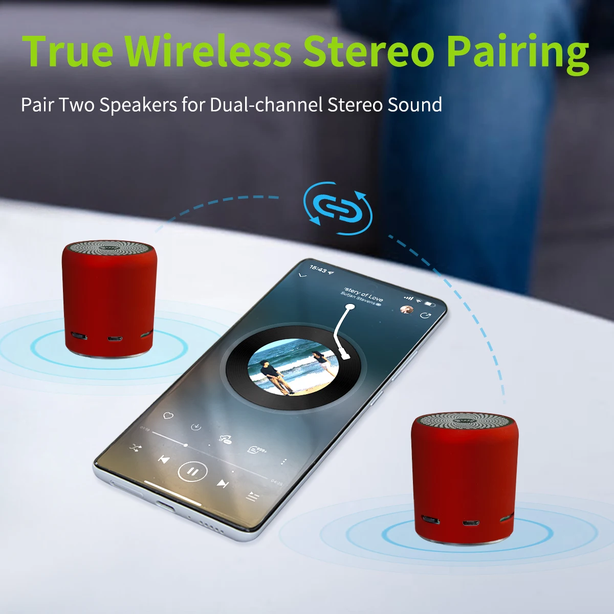 EWA Mini Bluetooth Speaker A107s TWS Speakers Enhance Impactive Bass Boombox Powerful HD Sound and 8 Hours Play Time Metal Body