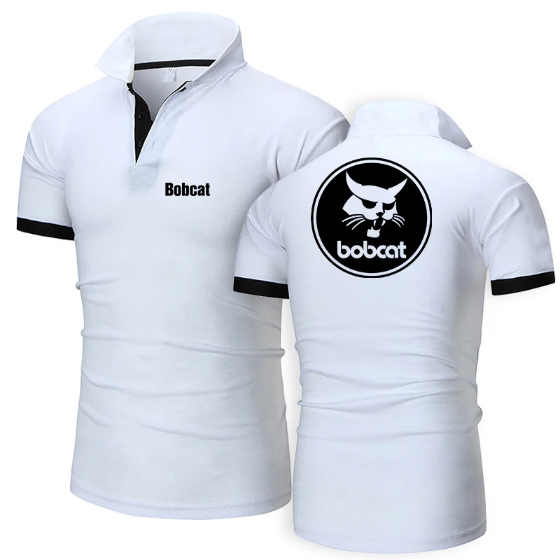 Bobcat Heavy Equipment 2024 New Men's POLO Shirt Summer Short Sleeve High Quality-price  Shirt Versatile Daily Button Top