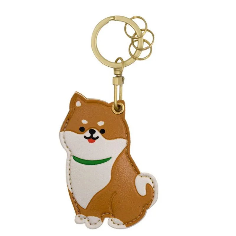 New Cartoon Animal Shape Leather Badge Card Holders For Protective Sleeve Access Control Card Cover With Key Chains image 2