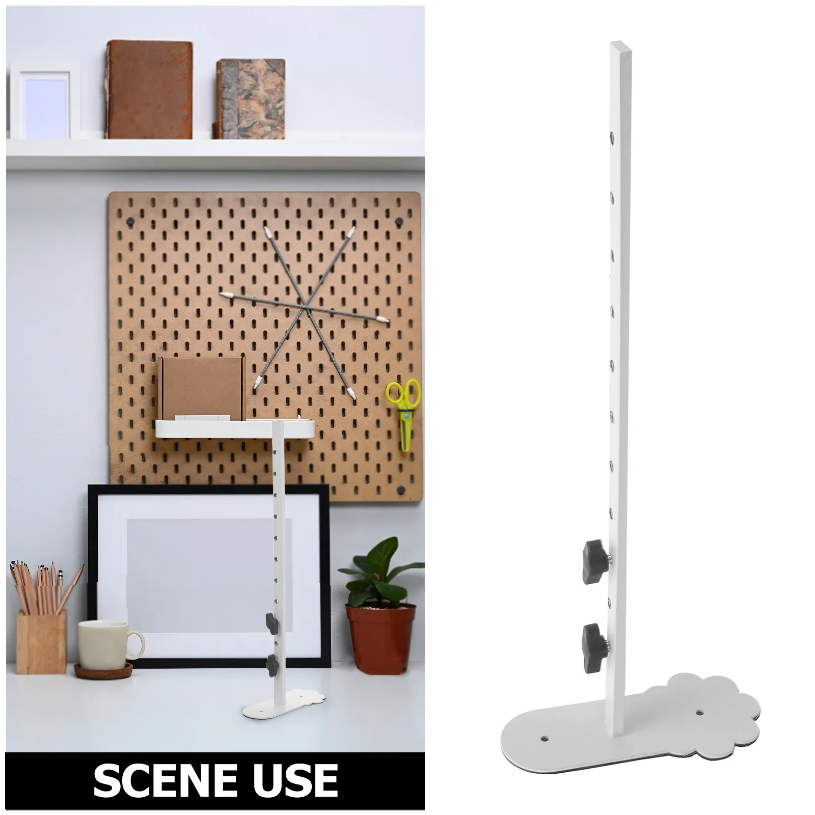 2Pcs Adjustable Table Pegboard Supports Desktop Metal Shelf Brackets Organizer Stand for Office Workbench Studio