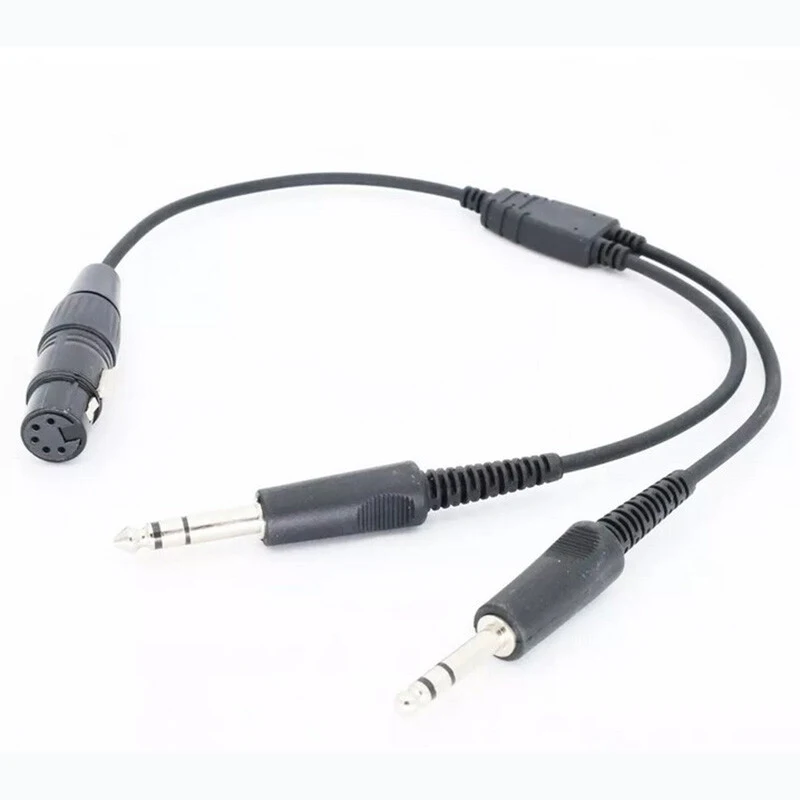 Z For Airbus XLR to GA Dual Plug 5 Pin Adapter Cable Aviation Headphone Cable Kit
