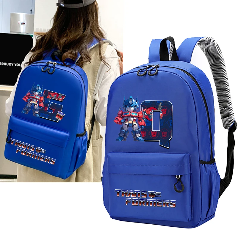 

Transformers Schoolbag Student Optimus Prime Letter A-Z Backpack Printed Rucksack High-capacity Boys Cartoon Back To School Gift