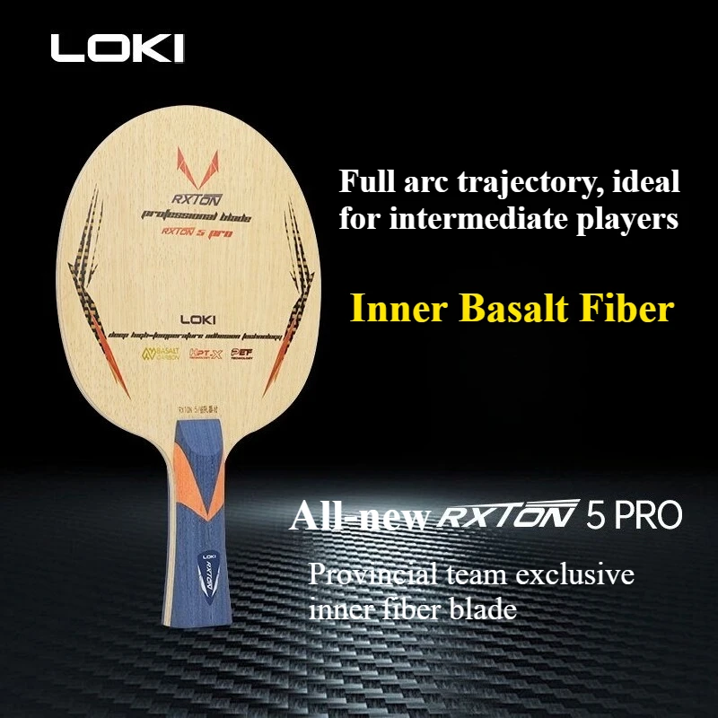 LOKI RXTON 5PRO Provincial Team Table Tennis Blade Inner Basalt Carbon 5 Wood 2 Carbon Professional Ping Pong Paddle Fast Attack