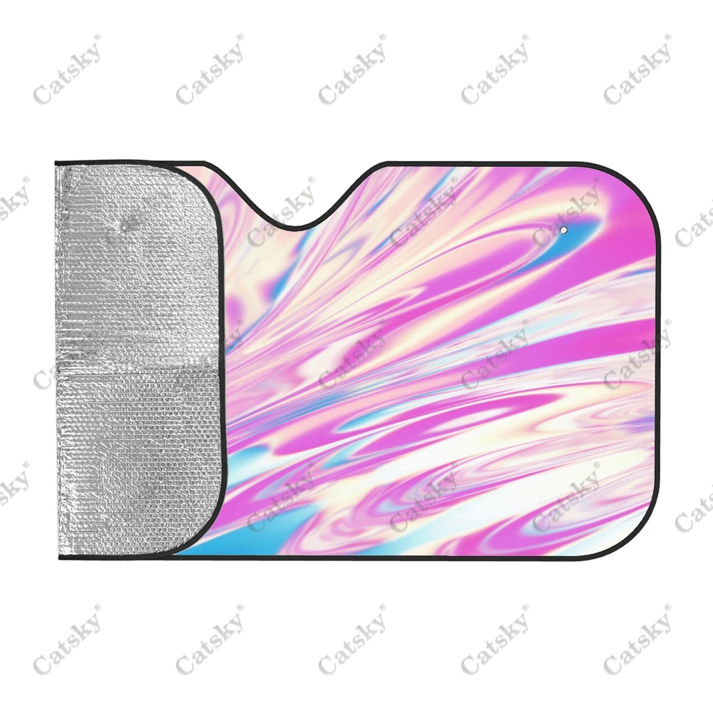 Holographic Rainbow Colors Auto Windshield Sun Shade Car Front Window Visor Vehicle Block Cover Heat Reflector Anti-UV Sunshade