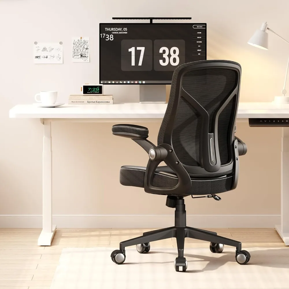 Mesh Mid-Back Computer Chair, Flip-up Armrests Executive Task Chair