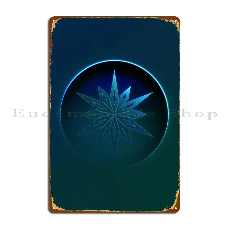 Glowing Glyph Seal Circle Metal Plaque Poster Club Party Plates Designer Personalized Party Tin Sign Poster