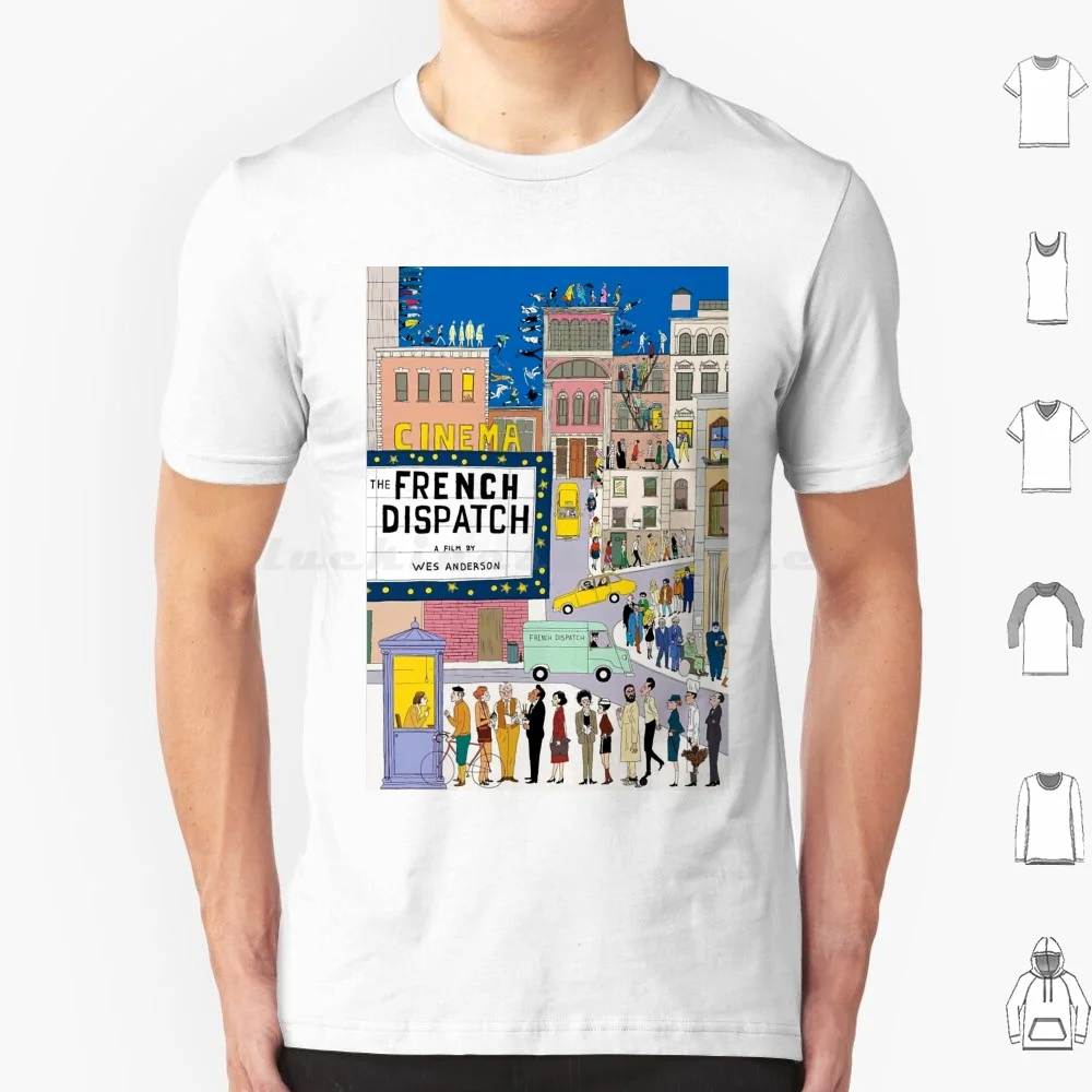 The French Dispatch Cinema Poster T Shirt Cotton Men Women DIY Print The French Dispatch Cinema Wes Anderson Timothee Chalamet