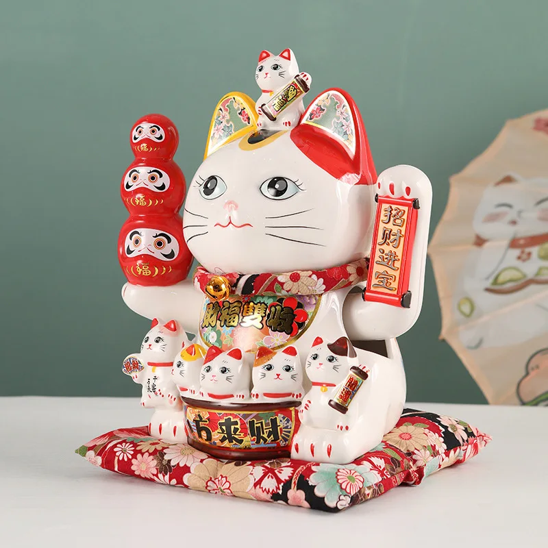 

Zhaocai Cat Decoration Electric Rocker Cashier Home Store Opening Gift Automatic Wave Ceramic Decoration