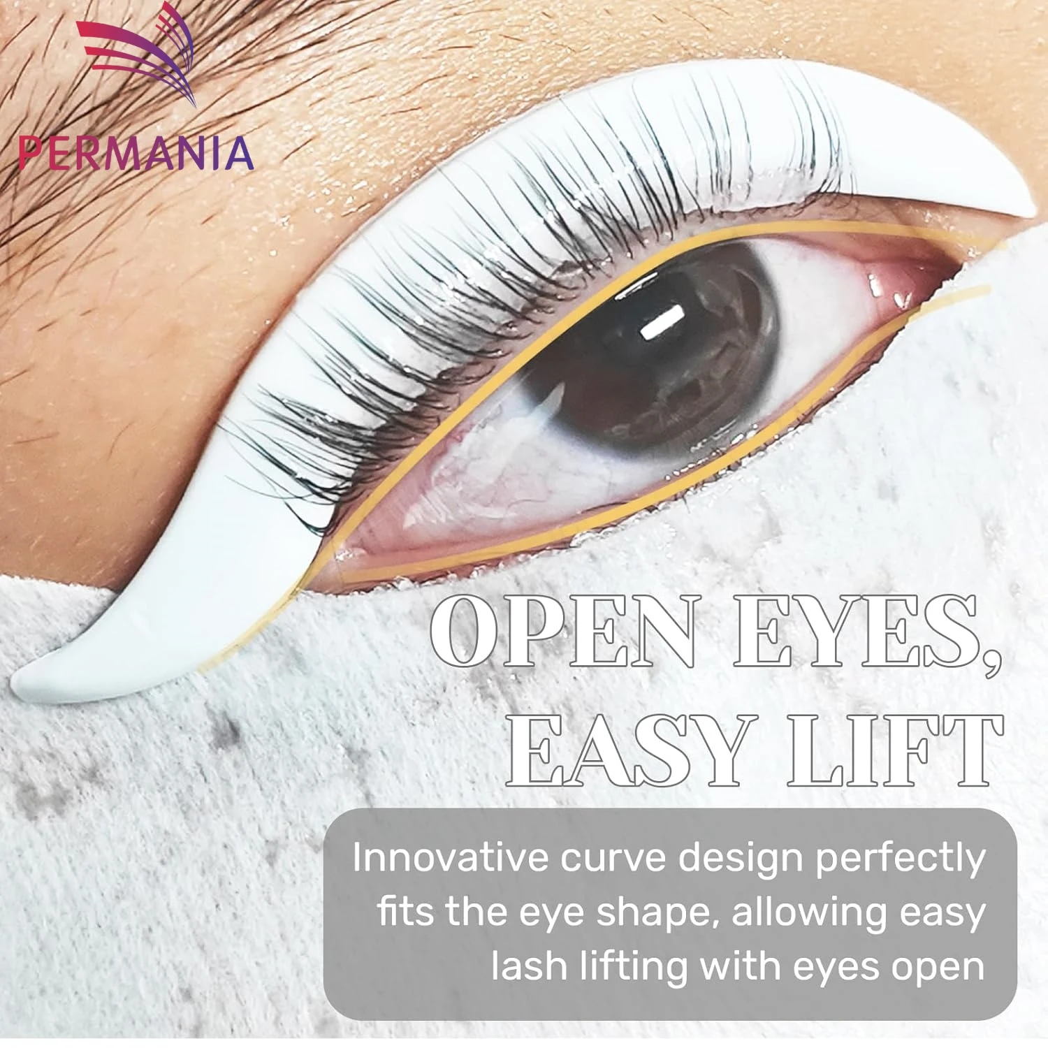 Permaina Koreanische Wimpernliftstangen, 5 Größen, starker Halt, leimloser Wimpernliftschutz, kann mit offenen Augen für das Wimpernlifting verwendet werden