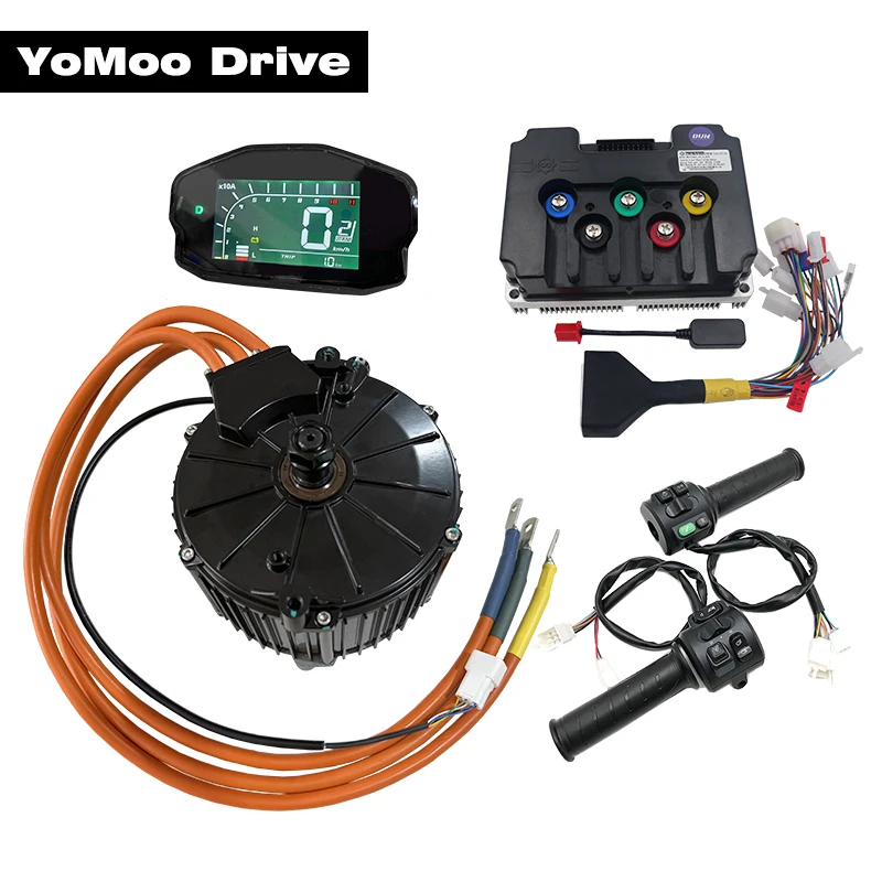 

QS165 10KW 6300RPM 50H PMSM Mid Drive Motor With Fardriver ND721000 Controller, DKD Display, T08 Throttle For E-Motorcycle Moped