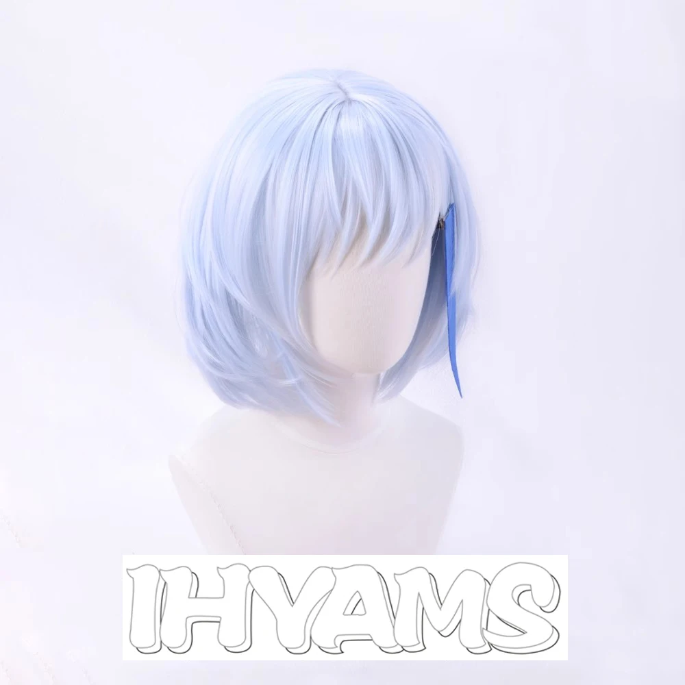 Khun Aguero Agnis Cosplay Wigs Tower of God 30cm Short Light Blue Synthetic Hair Bobo Cos Wig Heat Resistant