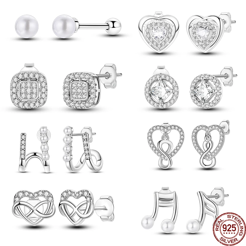 

Original Fashion Exquisite 100% 925 Sterling Silver Pearl Hoop Earrings Simple Design For Women Wedding Birthday Jewelry Gift