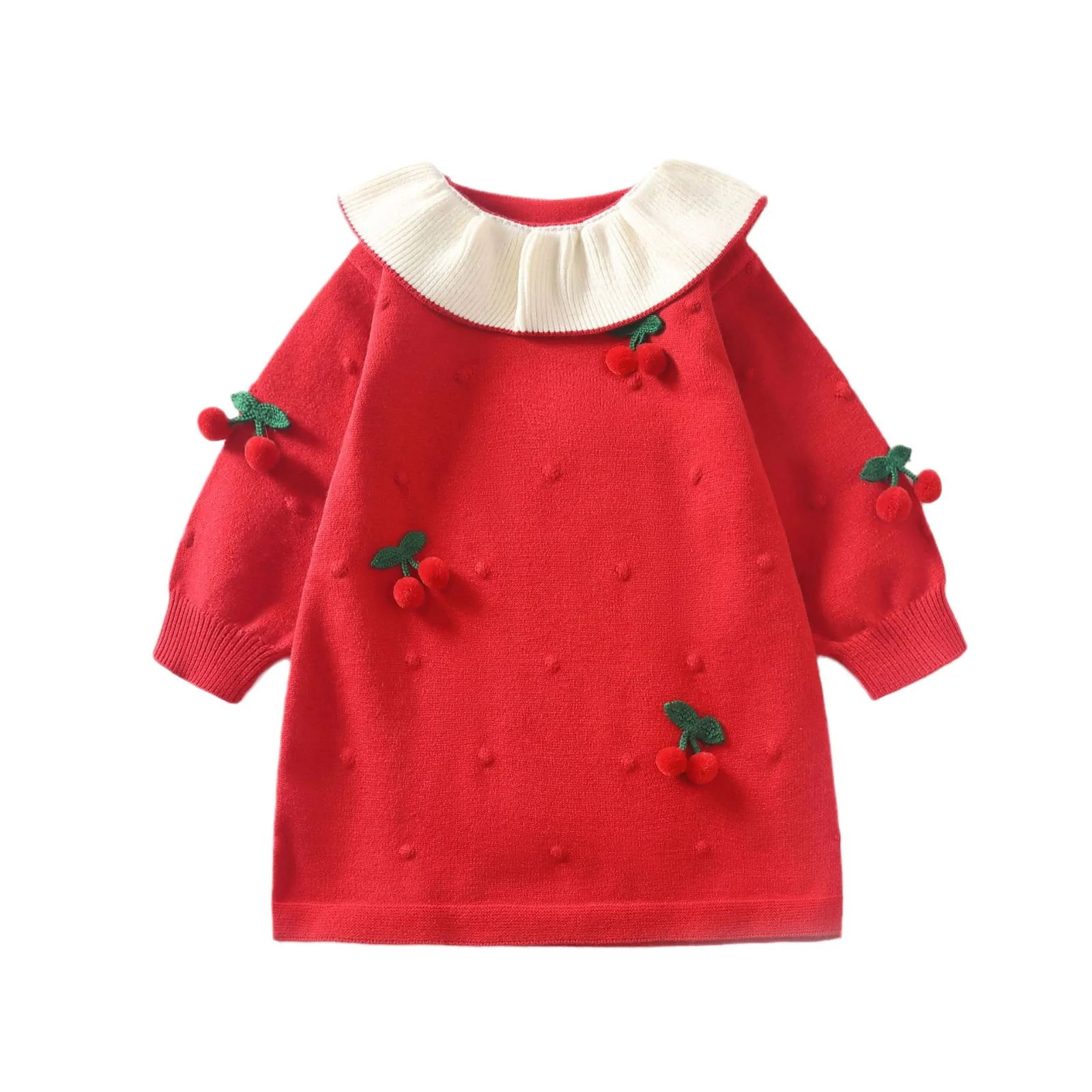 Girls Knitted Dresses Spring Autumn 2024 Children Woolen Jersey Sweaters Dress For Baby Princess Party Clothing Kids Outfits 6Y image 6