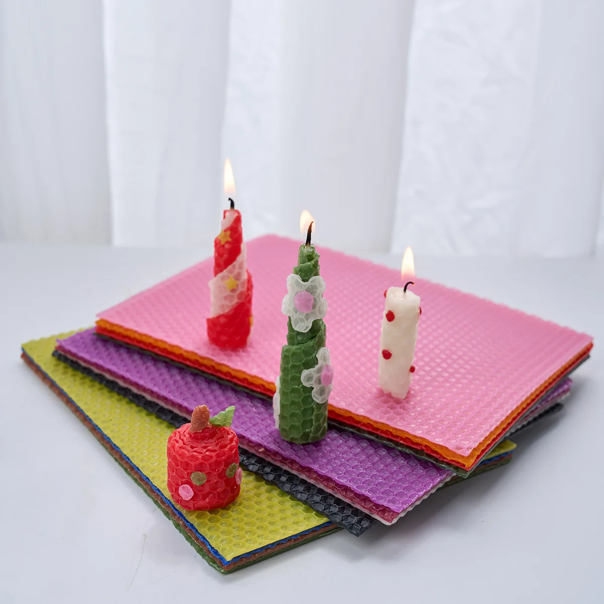 6 Pcs /15*20cm Beeswax Candle Craft Set Natural Material DIY Candle Making Handmade Beeswax DIY Candle Making Crafting Supplies